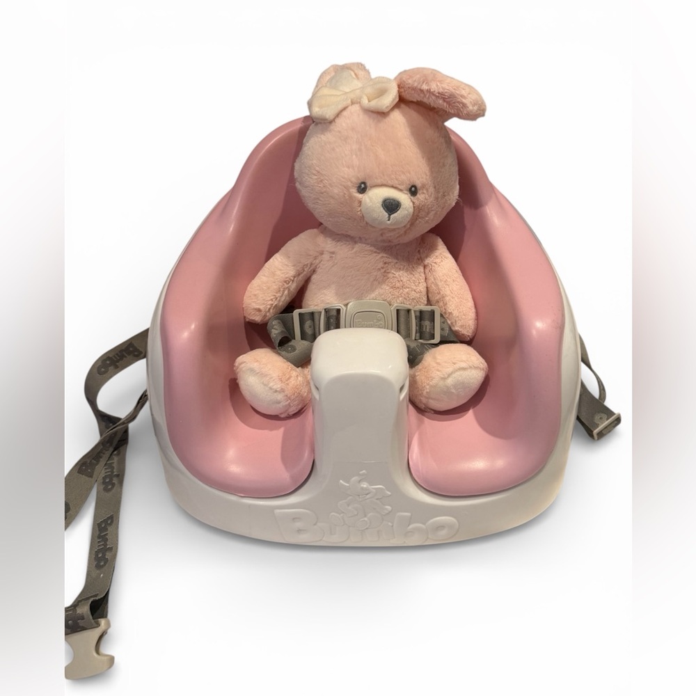 VGUC Baby Bumbo Pink and Cream Baby Seat with Detachable Tray and Safety Straps - Picture 2 of 16